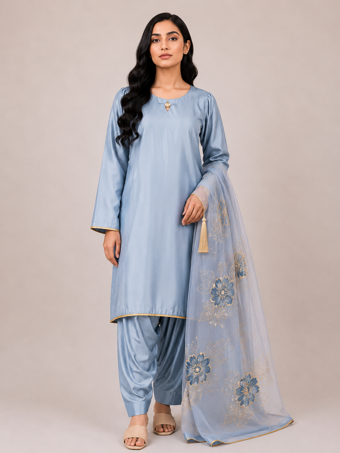 LawaSilk 3pc Suit Farshi Shalwar